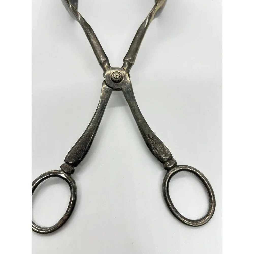 Silver Plated Scissor Style Salad Tongs - N. Bloom And Sons - England